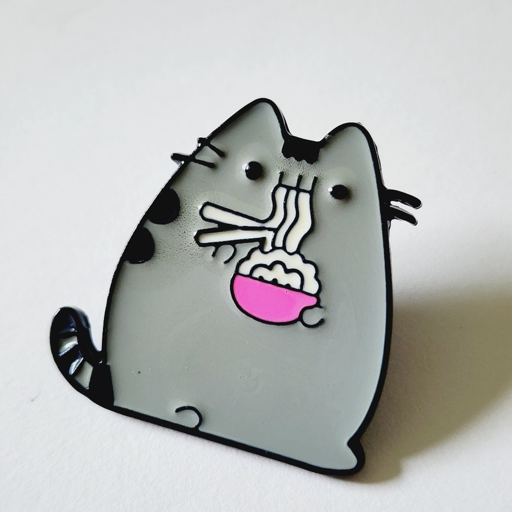 Pusheen Gray and Pink Brooch